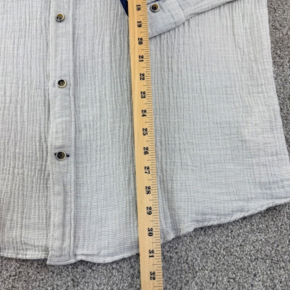 32 Bar Blues Textured Button Up Shirt Mens XL Utility Pockets Casual Workwear - Picture 6 of 12